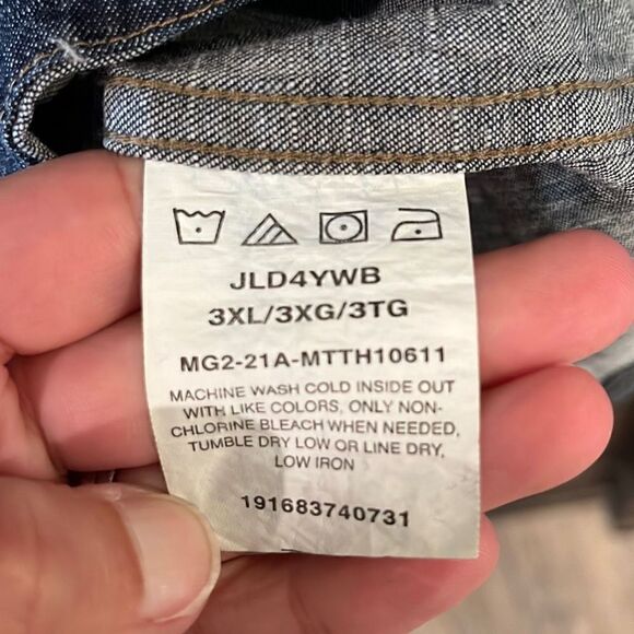 Wrangler Pearl Snap Denim Shirt 3XL - Picture 5 of 5